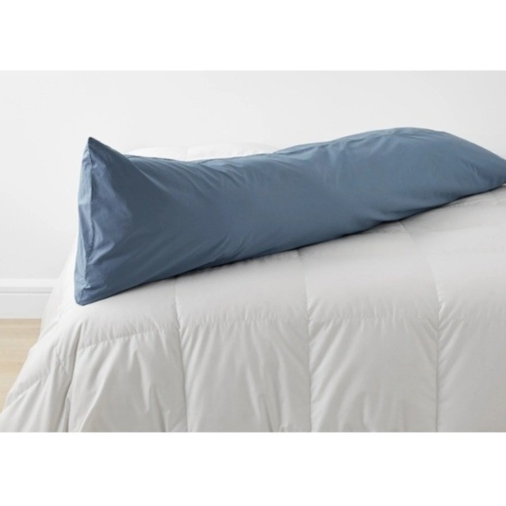 The Company Store Cotton Percale Body Pillow Cover Slate Blue 20x72